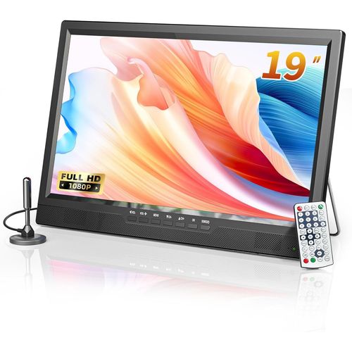 KYAOAYO-Télév ur Portable 19 Pouces, Petite Tv 1080P Avec Batterie Et Support Intégrée, Tuner Numérique Dvb-T2, Hdmi Av Usb, Tv 12V Pour Camping Car, Vr, Cuisine, Chambre