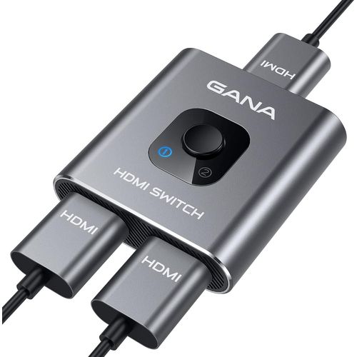 KYAOAYO-Switch Hdmi 4K 60Hz, Aluminum Splitter Bi-Direction Commutateur Manuel,2 Entrées À 1 Sortie Ou 1 Entrée À 2 Sorties Sélecteur Compatible Avec Ps5 Ps4 Xbox Blu Ray Pc