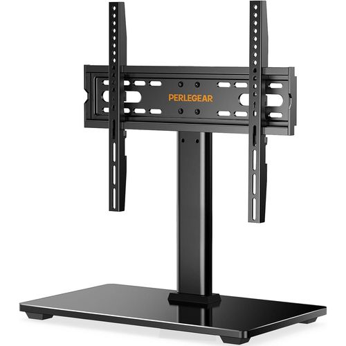 KYAOAYO-Support Tv Sur Pied Tv Universel - Pour De 26-60 Pouces Télévision,Réglable En Hauteur Charge 40Kg Vesa 400X400 Mm,Avec La Base En Verre Trempé & Gestion Des Fils