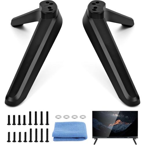KYAOAYO-Pieds De Piédestal De Base Tv Universels, Pied De Tele Avec Vis, Support De Base Tv De Remplacement,Noir