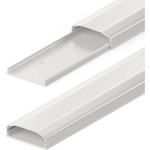 KYAOAYO-Conduit De Câble Goulotte De Distribution Universal Câblage Facile De Câbles Et Fils Pvc De Grande Qualité Longueur 50Cm Largeur 6Cm Hauteur 2Cm - Blanc