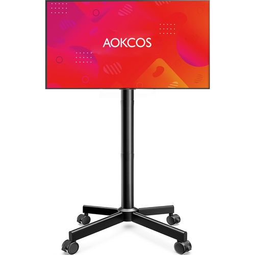 KYAOAYO-Support Tv Sur Roulettes Pour Télév urs 32-65 Pouces, Inclinable 23° & Réglable En Hauteur, Support Tv Sur Pied Design Sans Vis Vesa 400X400 Mm 40 Kg