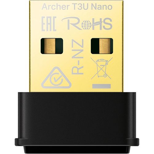KYAOAYO-Archer T3U Nano Clé Wifi Puissante Ac1300Mbps, Adaptateur Usb Wifi, Conception Nano Mini, Dongle Wifi, Bi-Bande, Mu-Mimo, Brancher Et Util r, Compatible Avec Windows 11/10/8.1/7