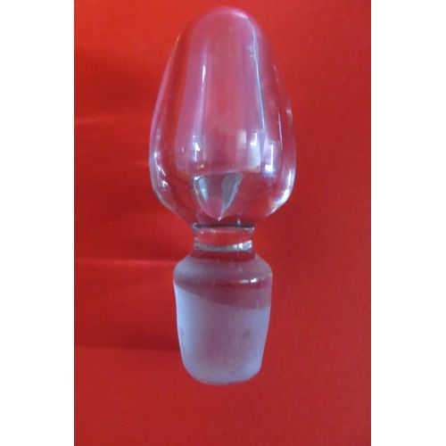 Ancien Gros Bouchon De Carafe Cristal Conique Lisse /A17-100 G