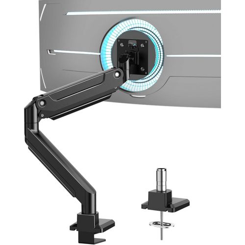 KYAOAYO-Support De Bureau Simple 17-49 Pouces Pour Écrans Jusqu'À 20 Kg, Bras De Moniteur Incurvé Ultra Large Et Robuste, Entièrement Réglable, Vesa75X75Mm/100X100Mm