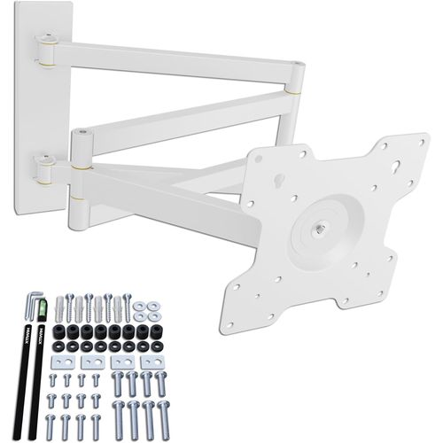 KYAOAYO-Axis Xl 108,5Cm Tv Support Mural Pivotant Inclinable, Jusqu'À 25 Kg, Vesa 200X200 Blanc