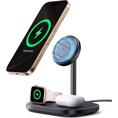 KYAOAYO-Enerfill Chargeur Induction 3-En-1 Avec Refroidissement Tec, Chargeur Sans Fil 22,5W Pour Iphone 16 15 14 13 12 Pro , Station De Charge Pour Apple Watch, Airpods ¿Avec Chargeur Rapide 45W Pd