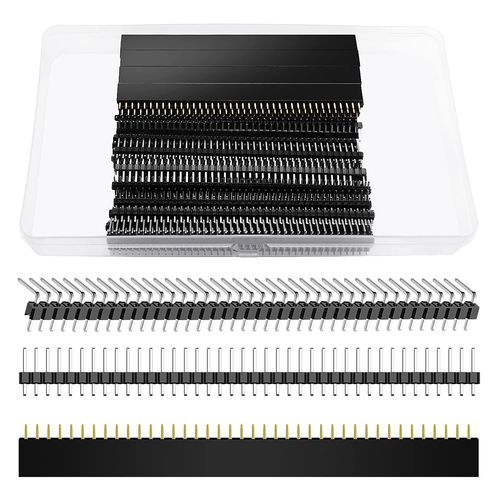 KYAOAYO-50 Pièces 3 Types Connecteur Mâle Et Femelle À 40 Broches 2.54 Mm Unique Rangée, Mâle Et Femelle Pin Header Socket Connecteur, Pour Arduino Prototype Shield