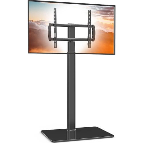KYAOAYO-Support Tv Universel Sur Pied, Pivotant À 80°, Réglable En Hauteur, Peu Encombrant Pour Tv, Lcd, Led, Oled De 27 À 55``, Parfait Pour Le Coin D`Une Pièce Ou Une Chambre À Coucher