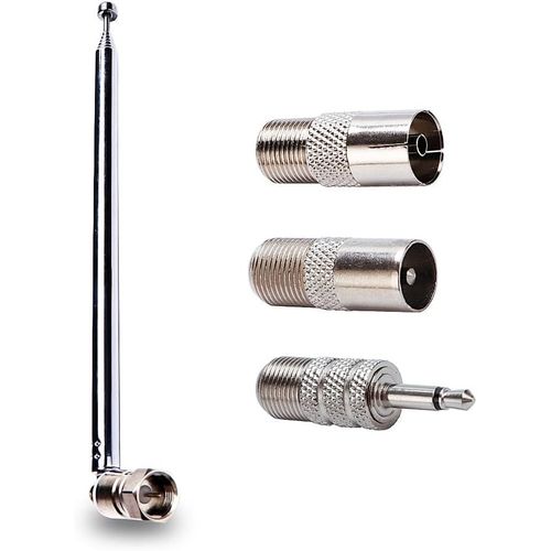 KYAOAYO-7-Section Antenne Télescopique Fm 75 Ohm, Fm Antenne Radio Antenne Chaine Hifi Pour Mini-Récepteur, Récepteur Dab Am Fm 75 Ohm, Compatible Avec Denon, Roberts, Marantz, , Pionnier