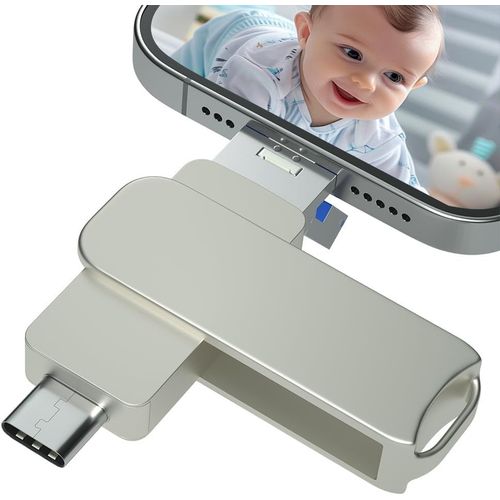 KYAOAYO-Clé Usb 512 Go Pour Iphone, 4 En 1 Clef Usb Photo Stick Mémoire Externe, Cle Usb 3.0 Haute Vitesse Compatible Avec Iphone/Ipad/Android/Pc/Type C