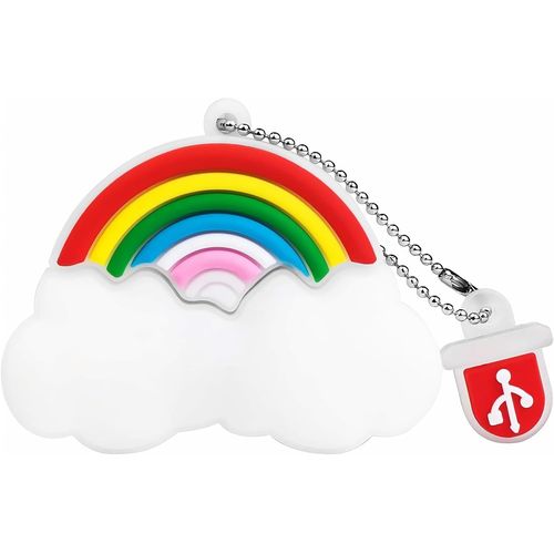 KYAOAYO-Borlterclamp Clé Usb De 32 Go, Modèle De Nuage Arc-En-Ciel Mignon Usb Mémoire Stick Pendrive, Cadeau Pour Étudiants Et Enfants