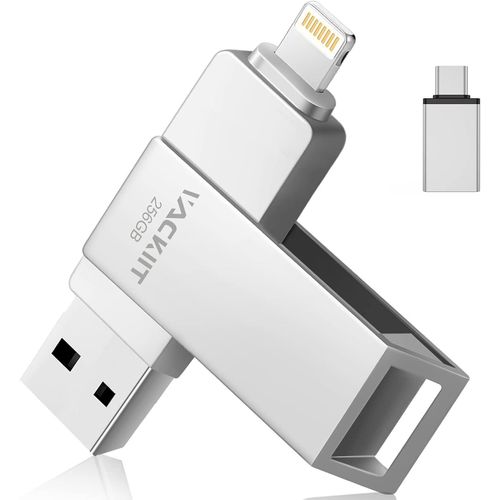 KYAOAYO-Cle Usb 256 Go Pour Iphone Apple Certifié, Clé Usb C Lightning Clef Usb 3.0 Photo Stick Stockage Externe Pour Ipad Mac Ios Otg Android Mobile Pc Avec Mfi Lightning, Usb 3.0, Type C 3 In 1