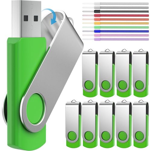 KYAOAYO-10 Pièce Vert Rotatif Clé Usb 128Mb(Not 128 Go Usb 2.0 Pen Drive Pas Cher