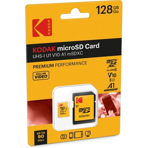 KYAOAYO-Carte Micro Sd 128 Go Uhs-I U1 V10 A1 Microsdhc/Xc - Carte Mémoire Micro Sd - Vitesse De Lecture 85Mb/S - Vitesse D'Écriture 25Mb/S - Stockage Supplémentaire Pour Smartphone/Tablette