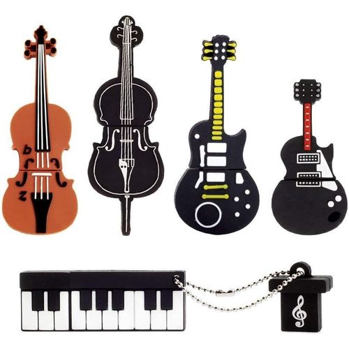 KYAOAYO-Lot De 5 Clé Usb 32 Go En Forme D'Instrument De Musique Mémoire Stick Idéal Cadeau Pour Enfant