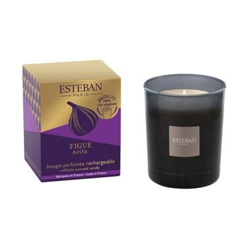 Esteban Paris Parfums - Bougie parfumée initiale rechargeable - Figue noire  - Beige