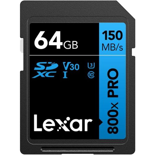 KYAOAYO-High-Performance 800X Pro 64 Go Carte Sd, Carte Sdxc Uhs-I, Carte Sd 3.0 Jusqu'À 150 Mo/S En Lecture, Carte Mémoire Sd V30, U3, C10 Pour Reflex Numérique/Caméscope Hd (Lsd0800P064G-Bnnaa