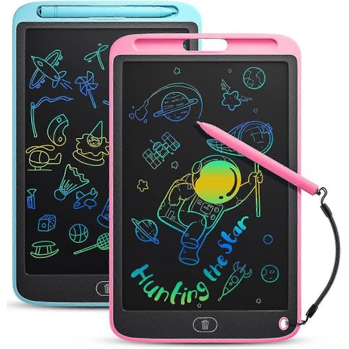 Tablette d'écriture Lcd, 2 Pack 10 pouces Doodle Board Jouets pour les tout-petits Enfants, Tablettes de dessin colorées pour 2 3 4 5 6 7 8 ans Garçons et filles