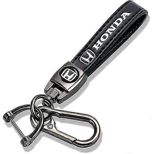 Compatible Avec Honda Logo De Voiture En Cuir Véritable Porte-Clés Compatible Avec Les Hommes Et Les Femmes Porte-Clés Porte-Clés Noir Accessoires