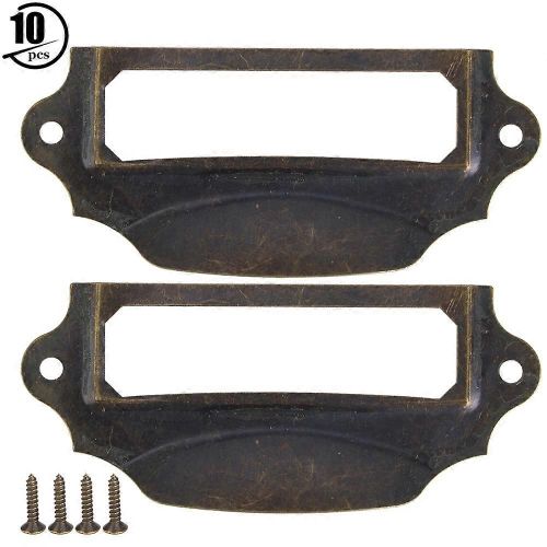 10PCS Antique Label Tire Poignées De Meubles pour Boîte À Bijoux Armoires À Pharmacie