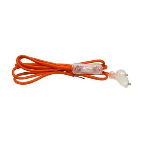 Girard Sudron - Cordon textile orange avec interrupteur et fiche transparents 2 m - Transparent