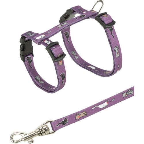 Ershi-Trixie Harnais Avec Laisse Motif Chatons - Coloris Aléatoire[263]