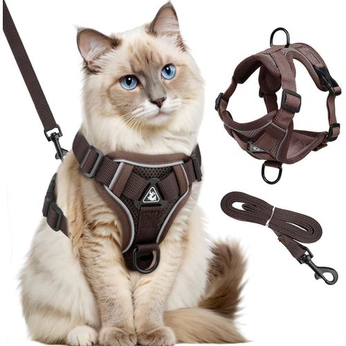 Ershi-Harnais Chat Avec Laisse, Harnais Pour Chat Réglable, Gilet De Sécurité Souple Pour Chaton, Chiot (M)[153]