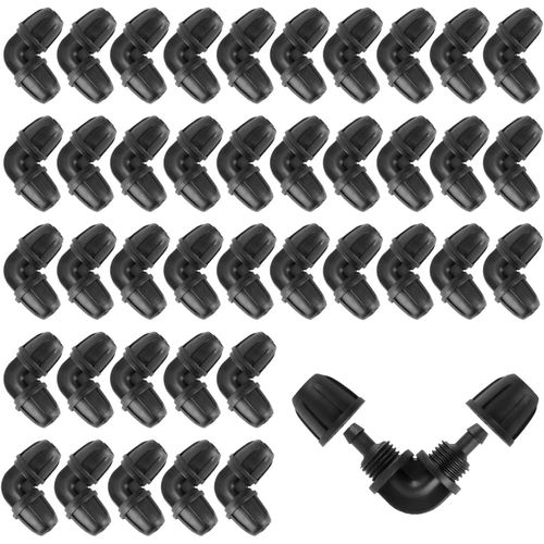 ERSHI-Lot de 40 Adaptateur Coude d'Irrigation Goutte, 4/7mm Tuyau d'Arrosage Coude Connecteur Universel Coude Joint de Accessoires[79]