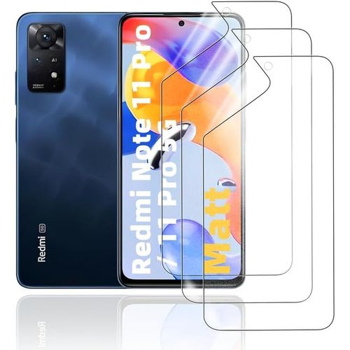 Mat Film Hydrogel Pour Xiaomi Redmi Note 11 Pro/ 11 Pro 5g, 3 Pi¿¿Ces Tpu Film Protection ¿¿Cran Matte, Flexible Film De Protection D'¿¿Cran, Antireflets, Anti-Traces