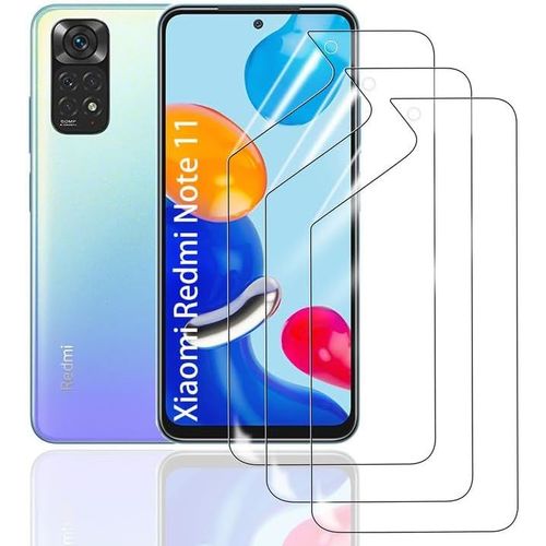 Film De Protection D'¿¿Cran Hydrogel Pour Xiaomi Redmi Note 11, 3 Pi¿¿Ces Tpu Souple Transparent Hd Anti-Bulles Anti-Rayures Anti-Traces De Doigts Auto-R¿¿Paratrice