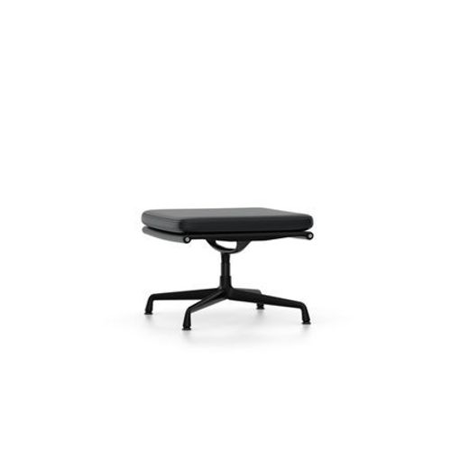 Vitra - Chaise En Aluminium - Soft Pad - Ea 223 - Tabouret - Noir Profond - Cuir Nero  - Noir
