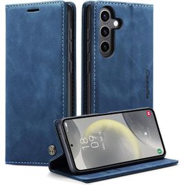 Coque Pour Samsung Galaxy S24 Clapet Case En Cuir Pochette Protection Portefeuille Rabat Etui Premium Housse Porte Carte Magn¿¿Tique ¿¿Tui Pour Samsung Galaxy S24, Bleu