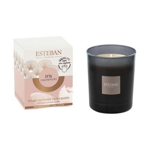 Esteban Paris Parfums - Bougie parfumée initiale rechargeable - Iris Cachemire  - Beige