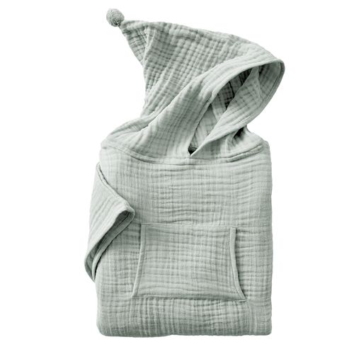 Poncho De Bain Enfant 6/10 Ans Gaze De Coton Eucalyptus