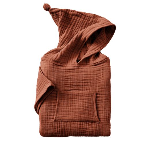 Poncho De Bain Enfant 2/5 Ans Gaze De Coton Terracotta