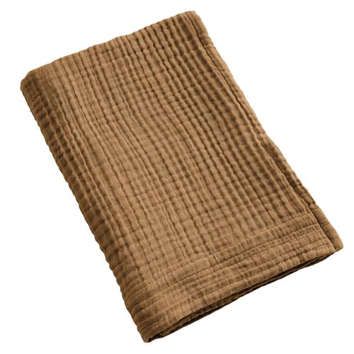 Serviette De Bain 70x130 Cm Gaze De Coton Camel