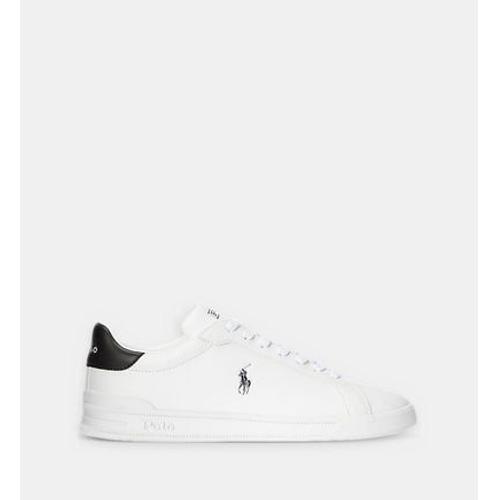 Polo Ralph Lauren Baskets Basses Heritage Court Ii En Cuir Blanc