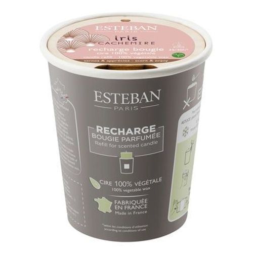 Esteban Paris Parfums - Recharge pour bougie parfumée - Iris cachemire  - Rose