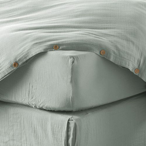 Drap Housse 90x190 Cm Gaze De Coton Eucalyptus