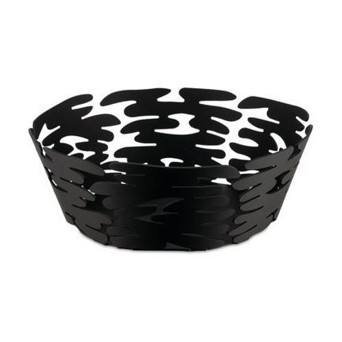 Alessi - Corbeille ronde Ã18 cm BARKET en acier noire  - Noir