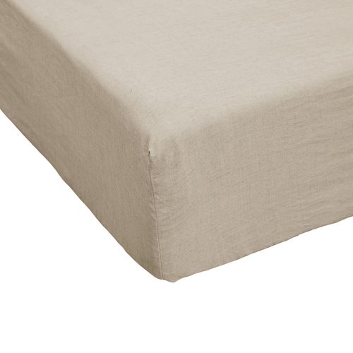 Drap Housse 160x200 Cm Lin Français Sable