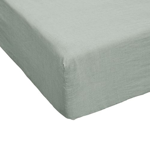 Drap Housse 140x190 Cm Lin Français Eucalyptus
