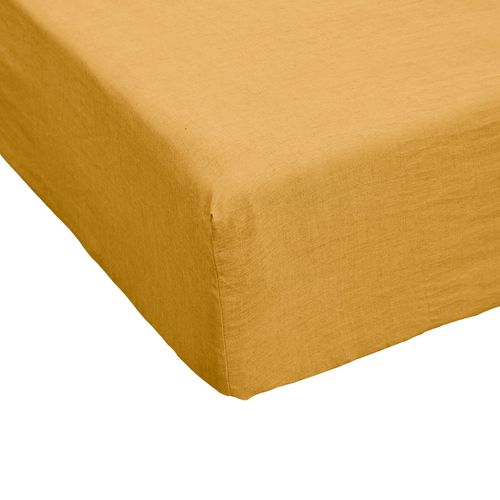 Drap Housse 160x200 Cm Lin Français Miel