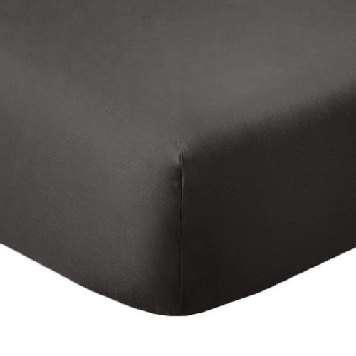 Drap Housse 140x190 +35 Cm Coton 57 Fils Gris Foncé