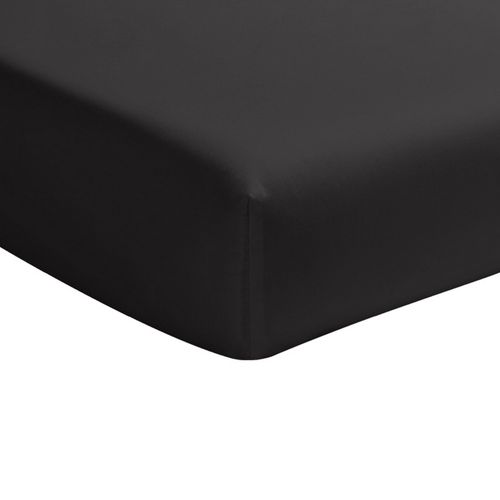 Drap Housse 160x200 Cm Percale De Coton Noir