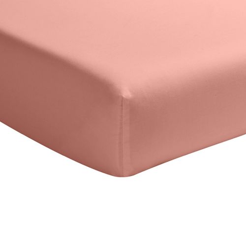 Drap Housse 140x190 Cm Percale De Coton Rose Poudré