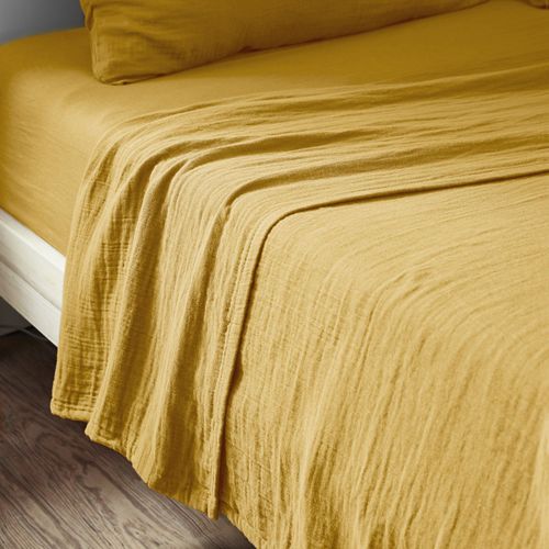 Drap Plat 240x300 Cm Gaze De Coton Safran