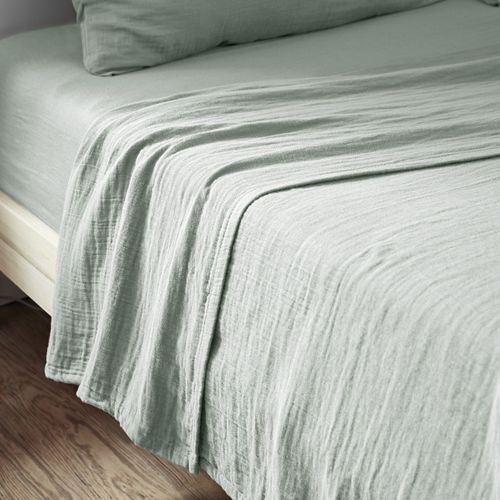 Drap Plat 270x300 Cm Gaze De Coton Eucalyptus