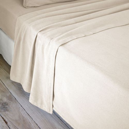 Drap Plat 240x300 Cm Flanelle De Coton Sable